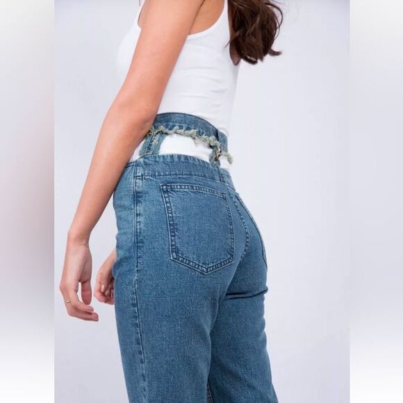 Rachel Comey cut out High-Waisted Blue Denim Jeans, US4 - Picture 4 of 14